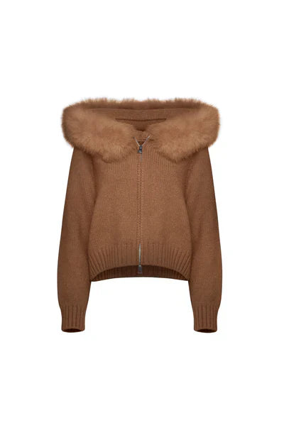 GIULIANA™ | DIE ZIP-UP STRICKJACKE MIT FELLKAPUZE