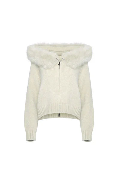 GIULIANA™ | DIE ZIP-UP STRICKJACKE MIT FELLKAPUZE