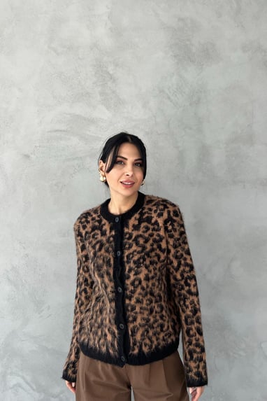 Lotte™ | LEOPARDEN-STRICKCARDIGAN MIT FRANSEN