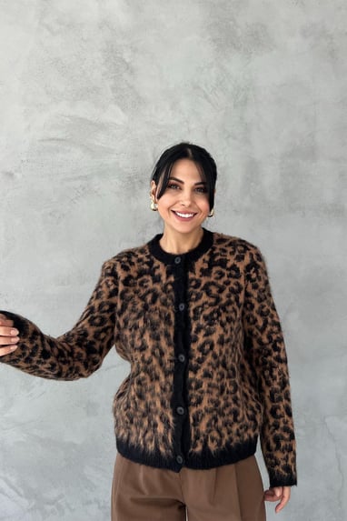 Lotte™ | LEOPARDEN-STRICKCARDIGAN MIT FRANSEN