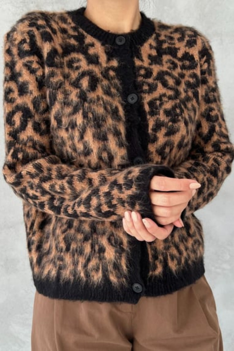 Lotte™ | LEOPARDEN-STRICKCARDIGAN MIT FRANSEN