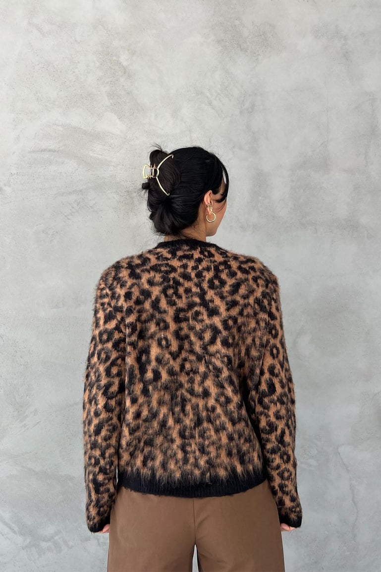 Lotte™ | LEOPARDEN-STRICKCARDIGAN MIT FRANSEN